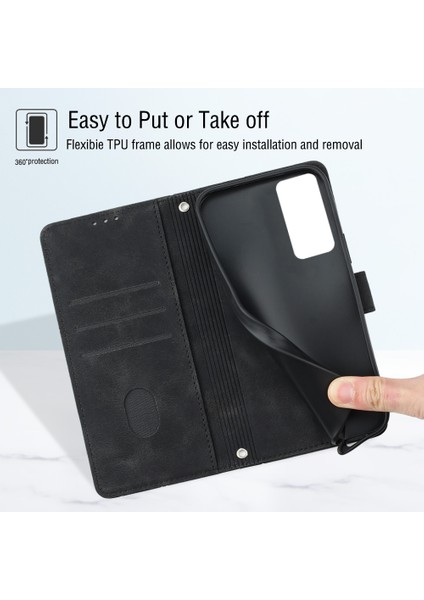 12 Pro Için Deri Cüzdan Flip Stand Telefon Kılıfı - Siyah (Yurt Dışından)