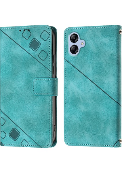 Galaxy A04E Için Deri Cüzdan Flip Stand Telefon Kılıfı - Yeşil (Yurt Dışından)
