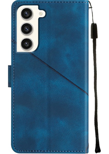Galaxy S23+ Için Deri Cüzdan Flip Stand Telefon Kılıfı - Mavi (Yurt Dışından) fırsatları