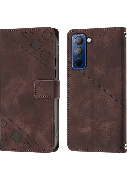 Pop 5p Için Deri Cüzdan Flip Stand Telefon Kılıfı - Kahverengi (Yurt Dışından)