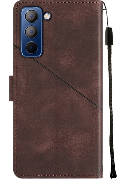 Pop 5p Için Deri Cüzdan Flip Stand Telefon Kılıfı - Kahverengi (Yurt Dışından)