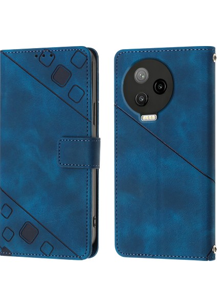 Note 12 Pro 4g Için Deri Cüzdan Flip Stand Telefon Kılıfı - Mavi (Yurt Dışından)