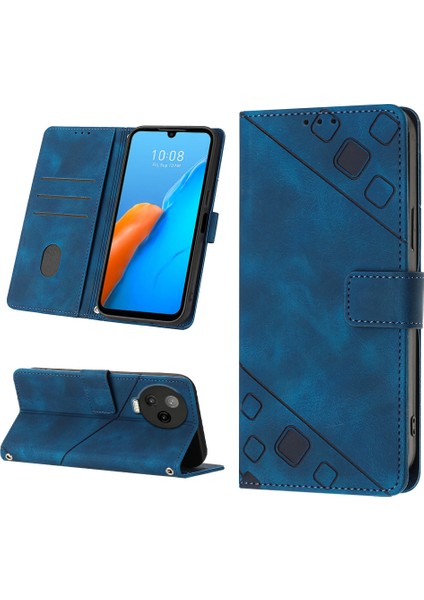 Note 12 Pro 4g Için Deri Cüzdan Flip Stand Telefon Kılıfı - Mavi (Yurt Dışından)