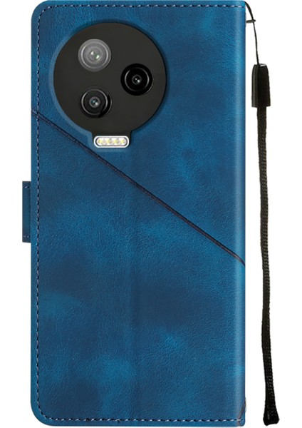 Note 12 Pro 4g Için Deri Cüzdan Flip Stand Telefon Kılıfı - Mavi (Yurt Dışından)