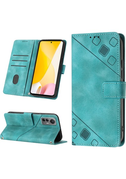 12 Lite Için Deri Cüzdan Flip Stand Telefon Kılıfı - Yeşil (Yurt Dışından)