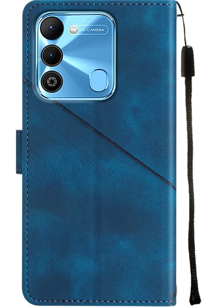 Spark 9 KG5P Için Deri Cüzdan Flip Stand Telefon Kılıfı - Mavi (Yurt Dışından) modelleri