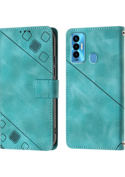 Camon 18I Için Deri Cüzdan Flip Stand Telefon Kılıfı - Yeşil (Yurt Dışından)