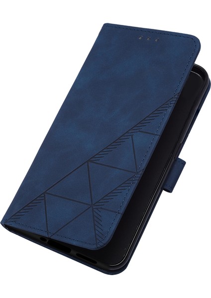 10T 5g Için Kabartmalı Pu Deri Stand Cüzdan Telefon Kılıfı - Mavi (Yurt Dışından)