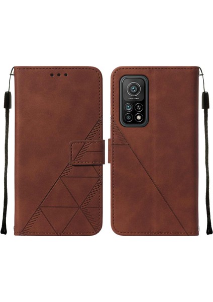 Redmi Note 10 5g / Poco M3 Pro 5g Için Kabartmalı Pu Deri Stand Cüzdan Telefon Kılıfı - Kahverengi (Yurt Dışından)