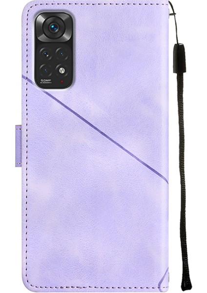 Redmi Note 11S / Note 11 4g Için Deri Cüzdan Flip Stand Telefon Kılıfı - Mor (Yurt Dışından)