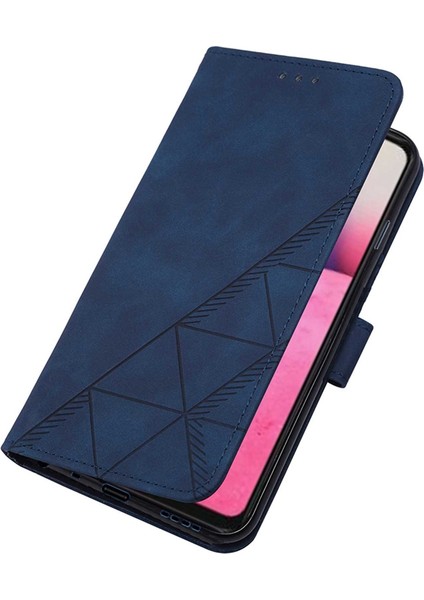 Gt Neo 3 Için Kabartmalı Pu Deri Stand Cüzdan Telefon Kılıfı - Mavi (Yurt Dışından)