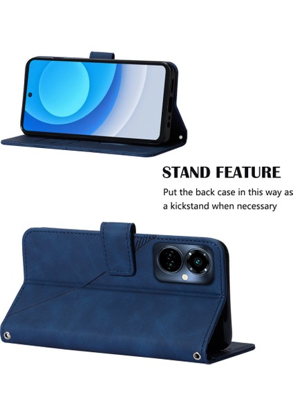 Camon 19 Pro 5g Için Kabartmalı Pu Deri Stand Cüzdan Telefon Kılıfı - Mavi (Yurt Dışından) fiyatları