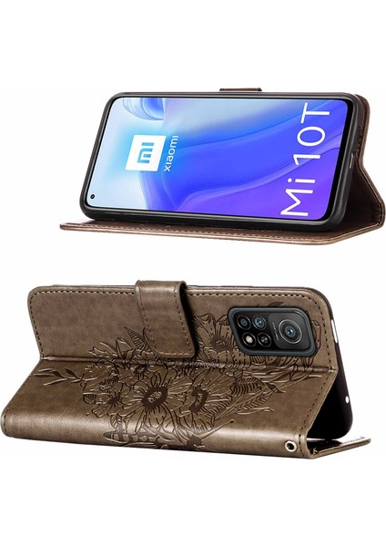 Redmi Note 10 5g / Poco M3 Pro 5g Için Kelebek Pu Deri Çevirmeli Cüzdan Stand Telefon Kılıfı - Gri (Yurt Dışından)