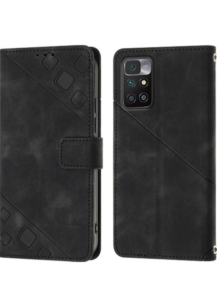 Redmi Note 11E Için Deri Cüzdan Flip Stand Telefon Kılıfı - Siyah (Yurt Dışından)