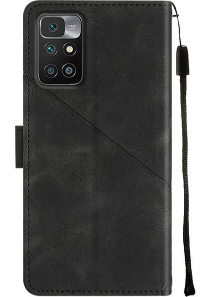 Redmi Note 11E Için Deri Cüzdan Flip Stand Telefon Kılıfı - Siyah (Yurt Dışından)