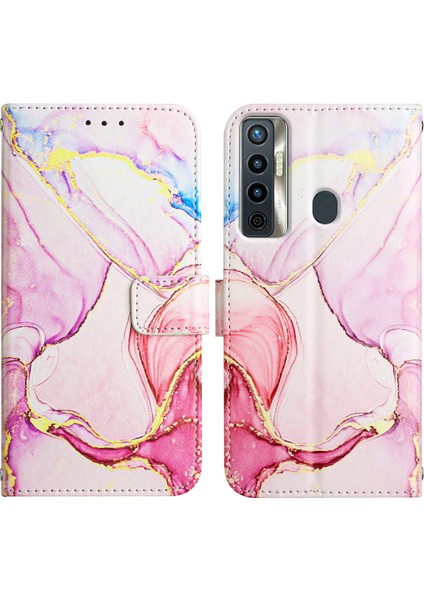 Camon 18I Için Mermer Desenli Pu Deri Cüzdan Telefon Kılıfı - Rose Gold (Yurt Dışından) fırsatları