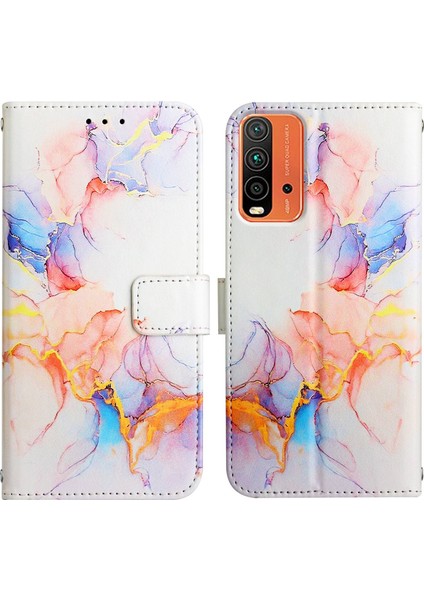 Poco M3 / Redmi 9t / 9 Power Için Mermer Desenli Pu Deri Cüzdan Telefon Kılıfı - Renkli (Yurt Dışından) fırsatları