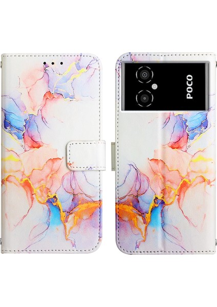 Poco M4 5g / Poco M5 5g Için Mermer Desenli Pu Deri Cüzdan Telefon Kılıfı - Renkli (Yurt Dışından) fırsatları