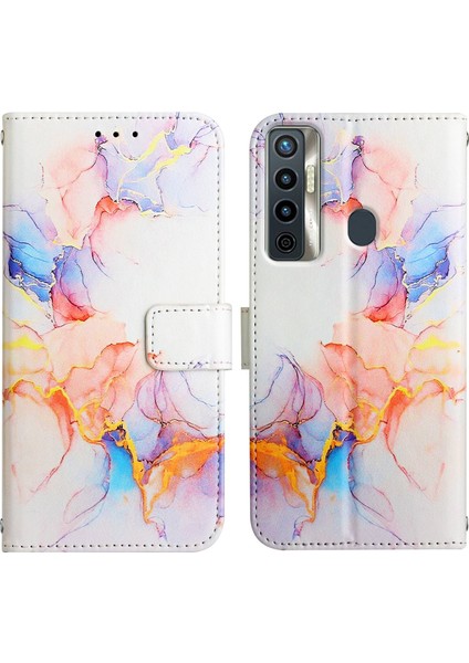 Camon 18I Için Mermer Desenli Pu Deri Cüzdan Telefon Kılıfı - Renkli (Yurt Dışından) fırsatları