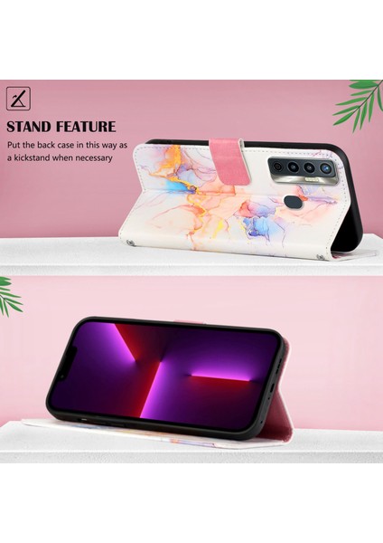 Camon 18I Için Mermer Desenli Pu Deri Cüzdan Telefon Kılıfı - Renkli (Yurt Dışından) indirimleri