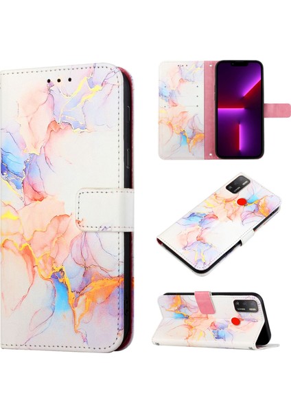 Spark 5 Air / Spark 6 Air Için Mermer Desenli Pu Deri Cüzdan Telefon Kılıfı - Renkli (Yurt Dışından)
