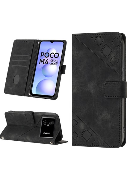 Poco M4 5g M5 4g Için Deri Cüzdan Flip Stand Telefon Kılıfı - Siyah (Yurt Dışından) fiyatları