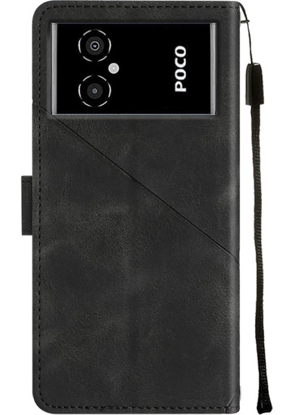 Poco M4 5g M5 4g Için Deri Cüzdan Flip Stand Telefon Kılıfı - Siyah (Yurt Dışından) modelleri