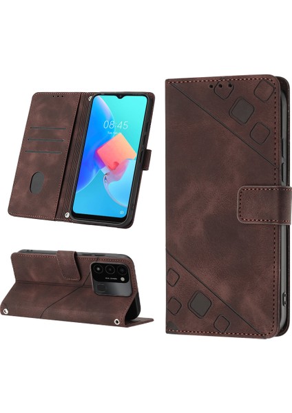Spark Go 2022/SPARK 8c Için Deri Cüzdan Flip Stand Telefon Kılıfı - Kahverengi (Yurt Dışından) fiyatları