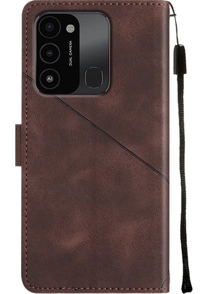 Spark Go 2022/SPARK 8c Için Deri Cüzdan Flip Stand Telefon Kılıfı - Kahverengi (Yurt Dışından) modelleri