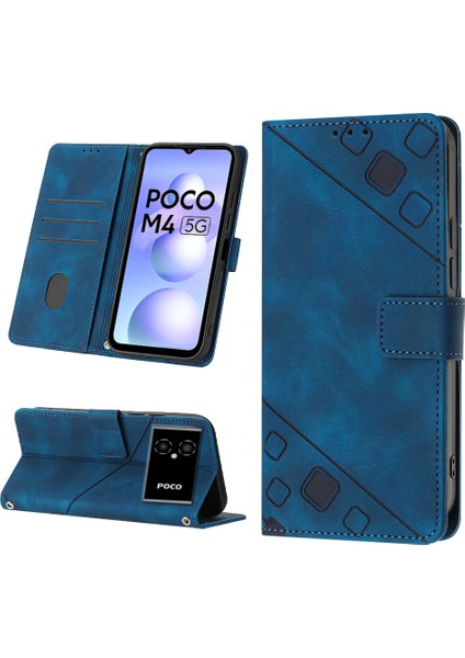 Poco M4 5g M5 4g Için Deri Cüzdan Flip Stand Telefon Kılıfı - Mavi (Yurt Dışından) fiyatları