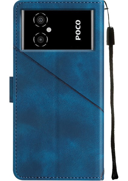 Poco M4 5g M5 4g Için Deri Cüzdan Flip Stand Telefon Kılıfı - Mavi (Yurt Dışından) modelleri