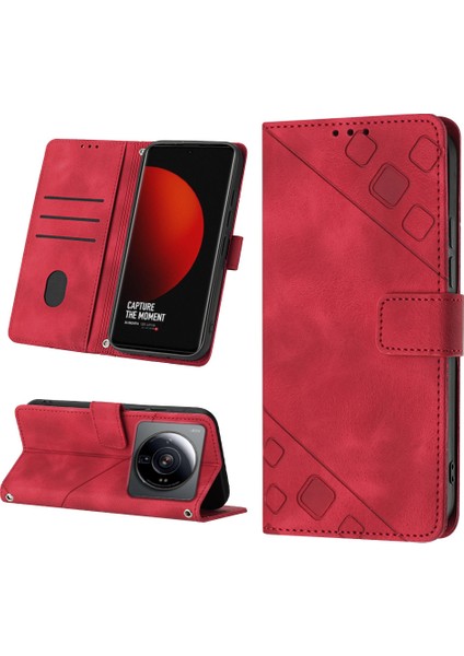 12 Ultra / 12S Ultra Için Deri Cüzdan Flip Stand Telefon Kılıfı - Kırmızı (Yurt Dışından) fiyatları