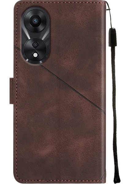 A78 Için Deri Cüzdan Flip Stand Telefon Kılıfı - Kahverengi (Yurt Dışından) modelleri
