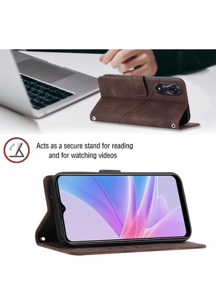 A78 Için Deri Cüzdan Flip Stand Telefon Kılıfı - Kahverengi (Yurt Dışından) fırsatları
