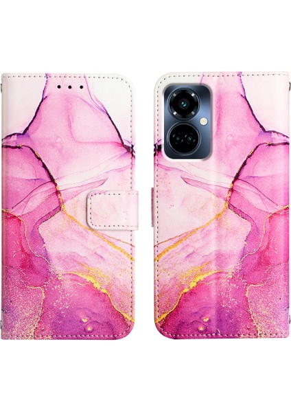 Camon 19 Pro 5g Için Mermer Desenli Pu Deri Cüzdan Telefon Kılıfı - Pembe (Yurt Dışından) fırsatları