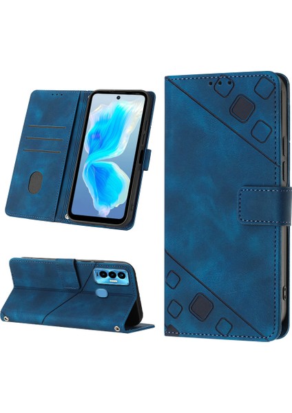 Camon 18I Için Deri Cüzdan Flip Stand Telefon Kılıfı - Mavi (Yurt Dışından) fiyatları