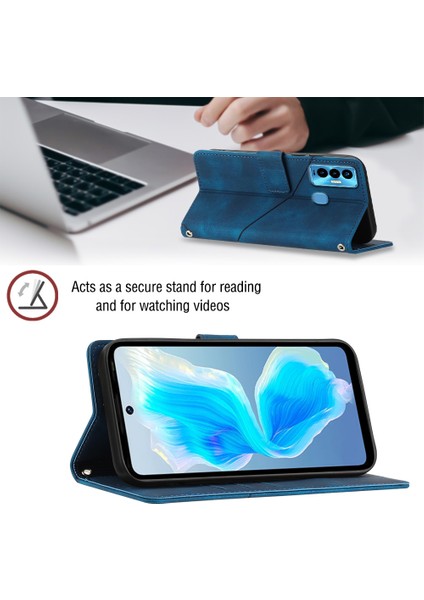 Camon 18I Için Deri Cüzdan Flip Stand Telefon Kılıfı - Mavi (Yurt Dışından) fırsatları