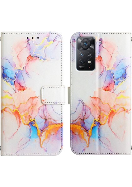 Redmi Note 11 Pro 5g / 4g Için Mermer Desenli Pu Deri Cüzdan Telefon Kılıfı - Renkli (Yurt Dışından)