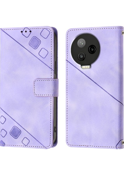 Note 12 Pro 4g Için Deri Cüzdan Flip Stand Telefon Kılıfı - Mor (Yurt Dışından)