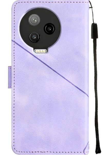 Note 12 Pro 4g Için Deri Cüzdan Flip Stand Telefon Kılıfı - Mor (Yurt Dışından)