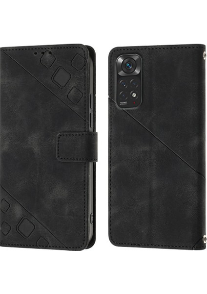 Redmi Note 11S / Note 11 4g Için Deri Cüzdan Flip Stand Telefon Kılıfı - Siyah (Yurt Dışından)