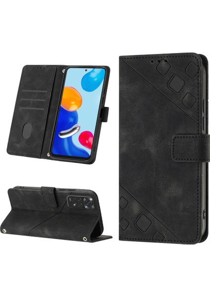Redmi Note 11S / Note 11 4g Için Deri Cüzdan Flip Stand Telefon Kılıfı - Siyah (Yurt Dışından)