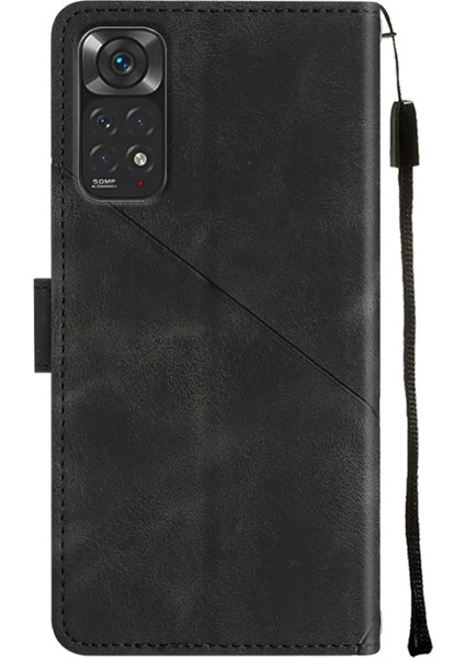 Redmi Note 11S / Note 11 4g Için Deri Cüzdan Flip Stand Telefon Kılıfı - Siyah (Yurt Dışından)