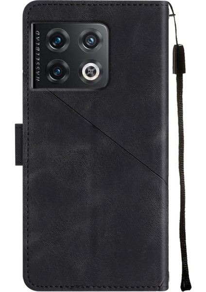 ONEPLUS10 Pro 5g Için Deri Cüzdan Flip Stand Telefon Kılıfı - Siyah (Yurt Dışından)