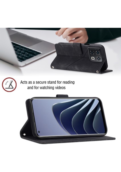 ONEPLUS10 Pro 5g Için Deri Cüzdan Flip Stand Telefon Kılıfı - Siyah (Yurt Dışından)