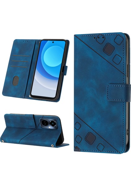 Camon 19 Pro 5g Için Deri Cüzdan Flip Stand Telefon Kılıfı - Mavi (Yurt Dışından)