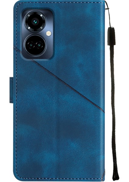 Camon 19 Pro 5g Için Deri Cüzdan Flip Stand Telefon Kılıfı - Mavi (Yurt Dışından)