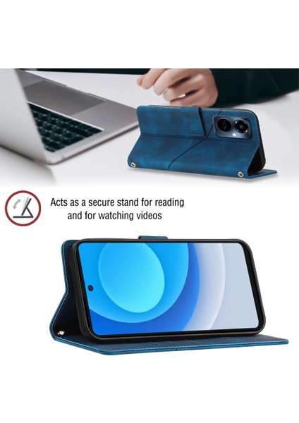 Camon 19 Pro 5g Için Deri Cüzdan Flip Stand Telefon Kılıfı - Mavi (Yurt Dışından)