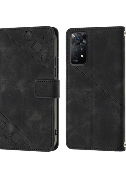 Redmi Note 11 Pro 5g/4g Için Deri Cüzdan Flip Stand Telefon Kılıfı - Siyah (Yurt Dışından)