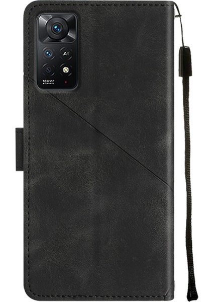 Redmi Note 11 Pro 5g/4g Için Deri Cüzdan Flip Stand Telefon Kılıfı - Siyah (Yurt Dışından)